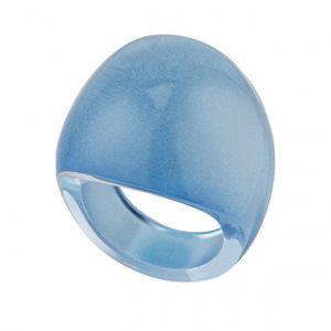 Caboshon ring clear blue patina size 55