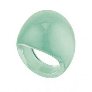 Caboshon ring clear green patina size 57
