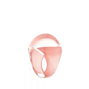Caboshon ring clear pink patina size 57
