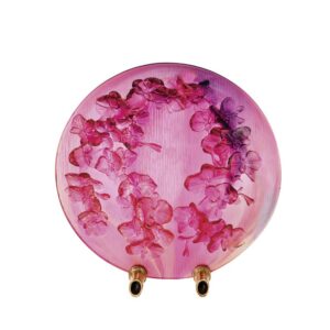 Flowers of orchid decorative disk - Numberd edition - Bamboo stand in patinated bronze