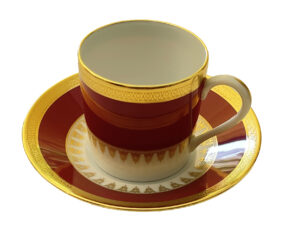 OASIS - Set of 4 coffee cups and saucer - Tradition Limoges, 24 carats gold