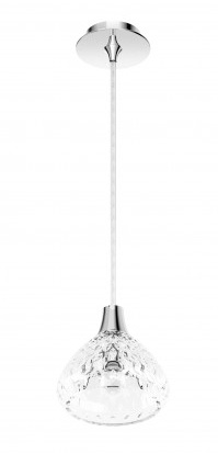 Pendant Folia, clear crystal, chrome-plated finish (cable height 2000mm max)