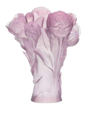 Peony powdered white medium vase  - Numbered piece