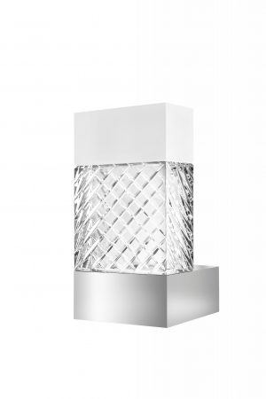 Quartz sconce, nickel-plated finish aluminum structure