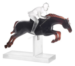 Amber and white polo player - Limited edition of 1000 pieces