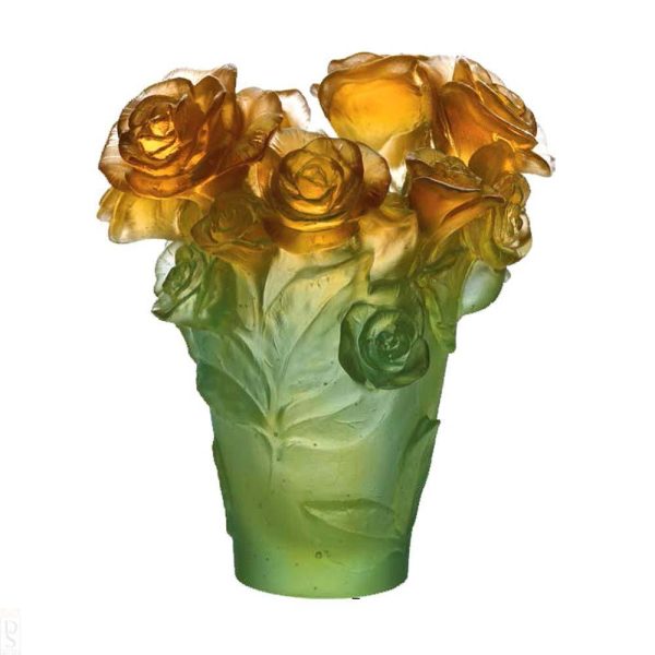 Daum Vase R P Vert&Orange 35Cm