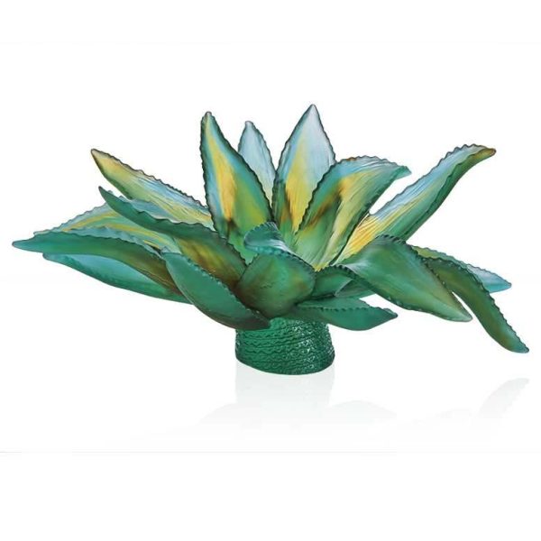 DAUM JARDIN DE CACTUS CENTE DE TABLE AGAVE VERT