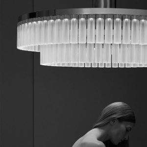 Orgue chandelier
Clear Crystal, Silvered finish