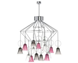 APOLLO
5-LIGHT CHANDELIER
Existing in other colors : clear - amethyst - chartreuse green - clear, amethyst and flannel grey - clear, chartreuse and flannel grey.