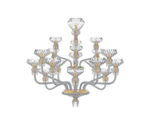 FOLIA
12-LIGHT SATIN-FINISHED CHROME-PLATED FINISH CHANDELIER
Available in different finish