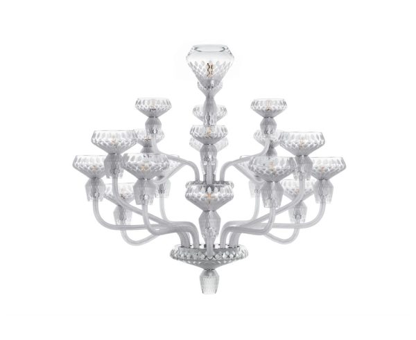FOLIA
12-LIGHT SATIN-FINISHED CHROME-PLATED FINISH CHANDELIER
Available in different finish
