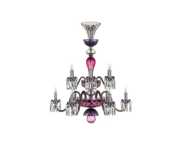 ARLEQUIN - Iconic piece
12-LIGHT AMETHYST CHARTREUSE-GREEN FLANNEL-GREY CHANDELIER
Exists in other colors: amethyst, chartreuse green and flannel grey - amethyst, purple and flannel grey - sky blue, dark blue and flannel grey - dark blue, black and flannel grey - black, clear satin finish crystal and flannel grey.