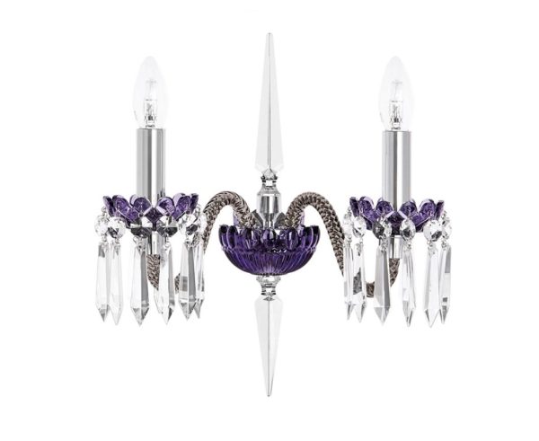 HARLEQUIN
2-LIGHT SATIN FLANNEL WALL LAMP
Available in other colors: flannel and lilac - flannel and amber - flannel and light blue - flannel and purple - flannel crystal and clear-satin crystal. - Image 2