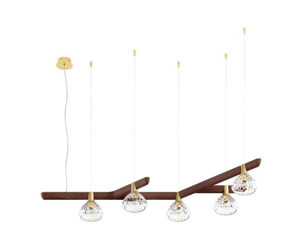 FOLIA
5-LIGHT 45° UNIT DARK WOOD PENDANT LIGHT
existing in other finishes : clear wood, brushed brass / white wood, chrome-plated metal