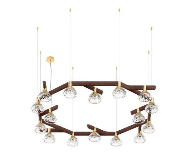 FOLIA
16-LIGHT CIRCULAR UNIT DARK WOOD PENDANT LIGHT
existing in other finishes : clear wood, brushed brass / white wood, chrome-plated metal