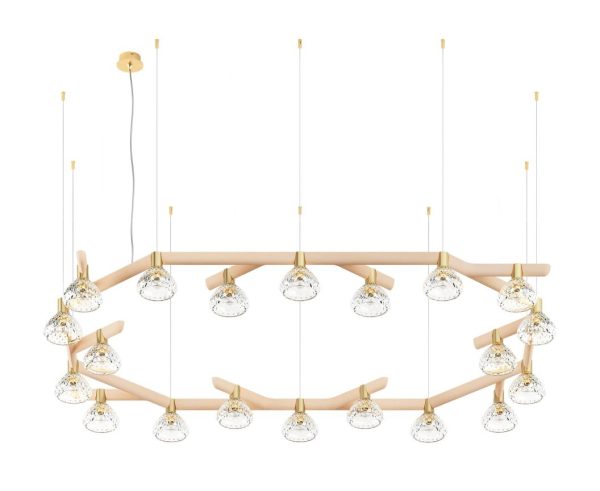 FOLIA
20-LIGHT OVAL UNIT CLEAR WOOD PENDANT LIGHT
existing in other finishes : clear wood, brushed brass / white wood, chrome-plated metal