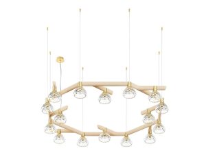 FOLIA
16-LIGHT CIRCULAR UNIT DARK WOOD PENDANT LIGHT
existing in other finishes : clear wood, brushed brass / white wood, chrome-plated metal