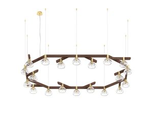 FOLIA
20-LIGHT OVAL UNIT CLEAR WOOD PENDANT LIGHT
existing in other finishes : clear wood, brushed brass / white wood, chrome-plated metal