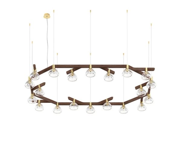 FOLIA
20-LIGHT OVAL UNIT CLEAR WOOD PENDANT LIGHT
existing in other finishes : clear wood, brushed brass / white wood, chrome-plated metal - Image 2