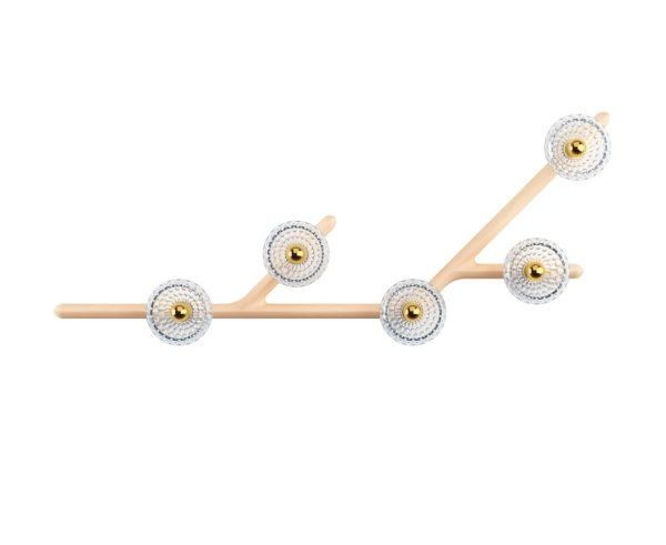 FOLIA
5-LIGHT 45° LIGHT WOOD WALL MODULE
Available in other finishes: light wood, brushed brass / white wood, chrome metal