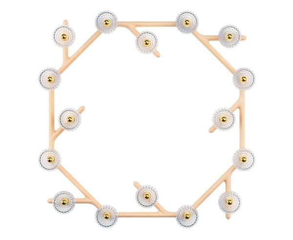 FOLIA
16-LIGHT CIRCULAR WALL MODULE IN LIGHT WOOD
Available in other finishes: light wood, brushed brass / white wood, chrome metal