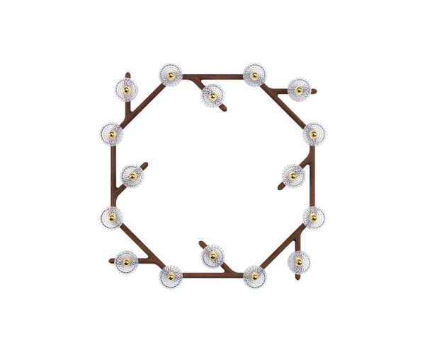 FOLIA
16-LIGHT CIRCULAR WALL MODULE IN LIGHT WOOD
Available in other finishes: light wood, brushed brass / white wood, chrome metal - Image 2